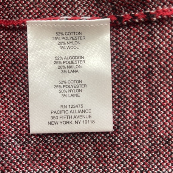 Jones New York Red Plaid sweater with rounded neckline - Picture 6 of 7